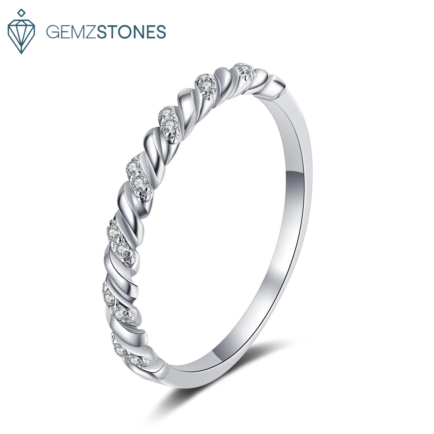 Adriana - 0.56 Carat Moissanite Sterling Silver Ring
