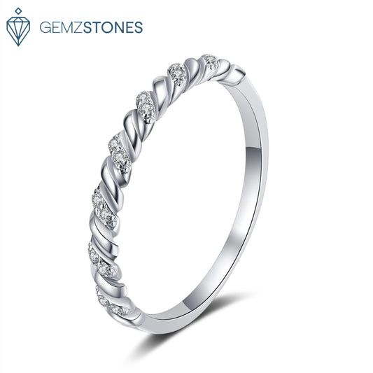 Adriana - 0.56 Carat Moissanite Sterling Silver Ring